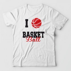 tee shirt imprimé sport - I love basket